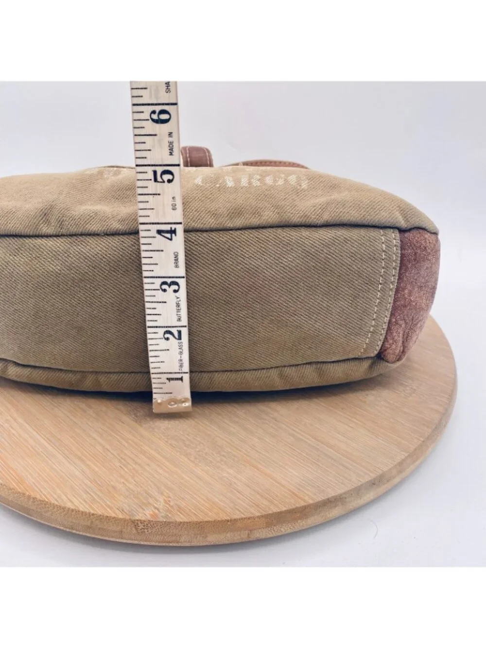 Myra Crossbody Bag Tan Canvas Leather Fold Over Purse Large Western Boho